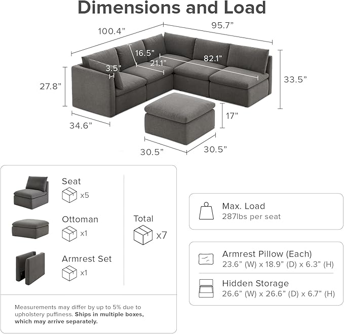 mopio Oversized Modular Sectional Sofa - Image 2