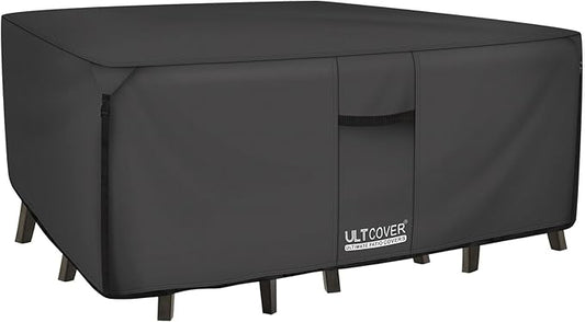 ULTCOVER 600D Tough Canvas Heavy Duty Rectangular Patio Table and Chair Cover by ULTCOVER