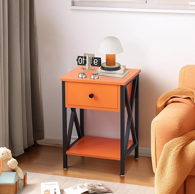 VECELO Nightstands Set of 2, Modern Bedside End Tables, Night Stands - Image 4