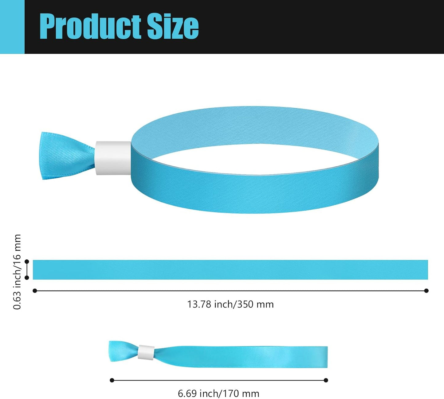 100 Pcs Cloth Event Wristbands, Event Wristbands, Colored Wrist Bands for Events, for Lightweight Concert Wrist Strap for Activities, Party Bracelets for Events ( Color : Water Blue )