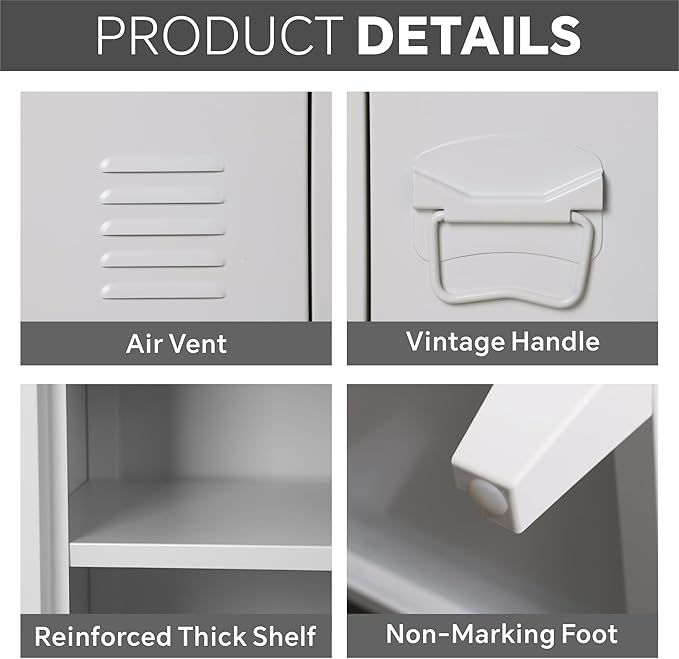 MIOCASA TV Stand 3 Door Metal Storage Locker Cabinet - Image 4