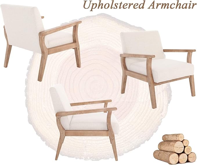 Beige Accent Chairs Set of 2 - Image 9