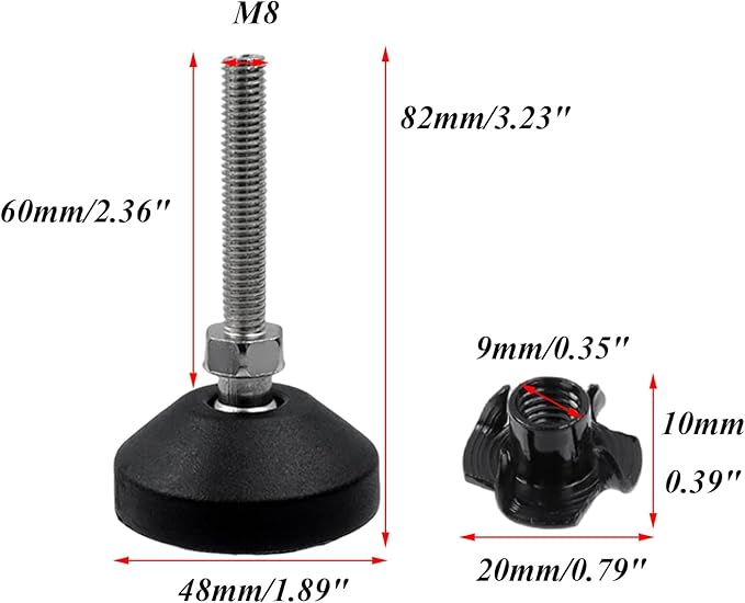 Antrader M8 Thread Leveling Feet - Image 2