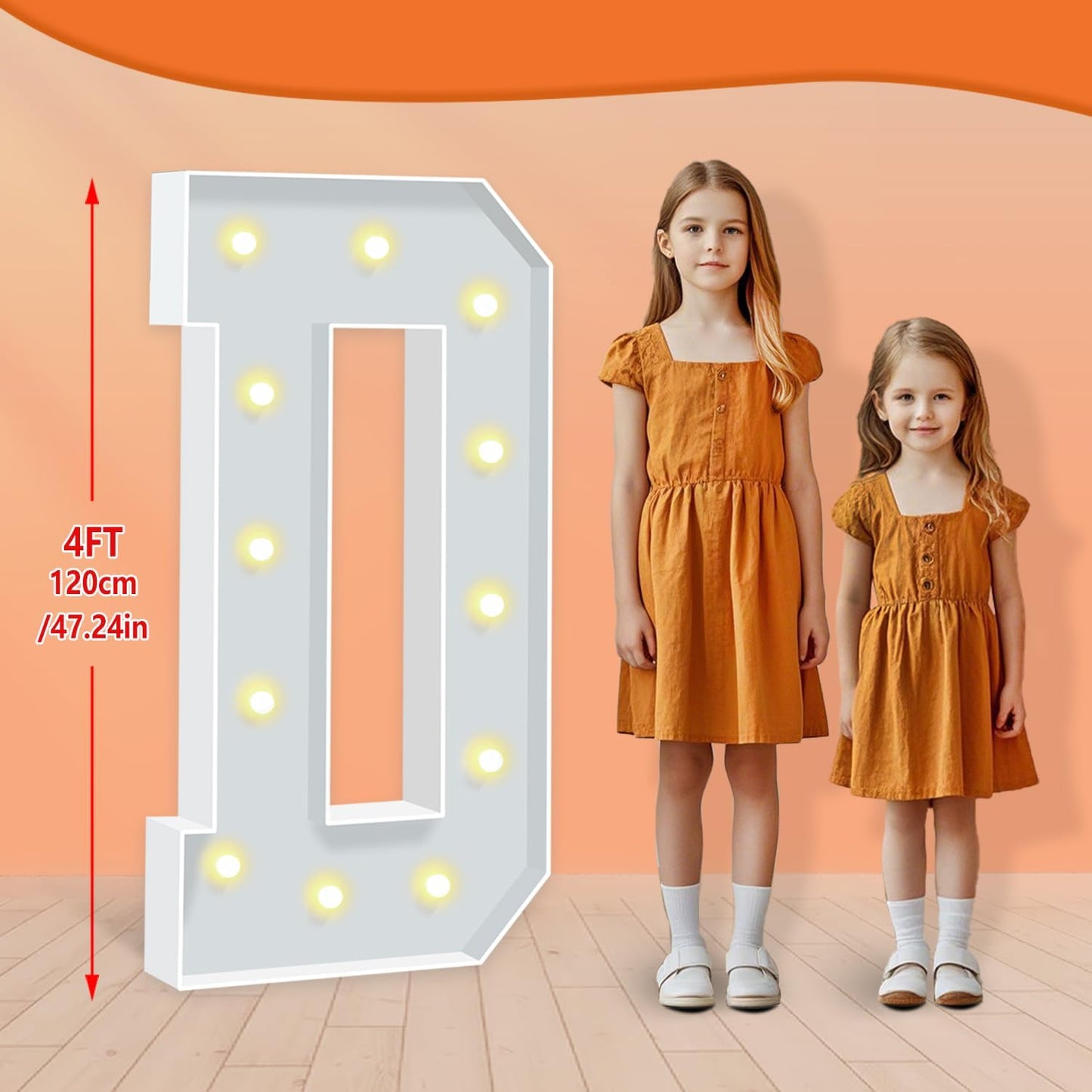 Marquee Letters, 4 Feet Tall Light Up Letters D, Large Marquee Light Up Letter for Birthday Party Decor, LED Letter Light for Wedding Anniversary Event Graduation DIY Decorations