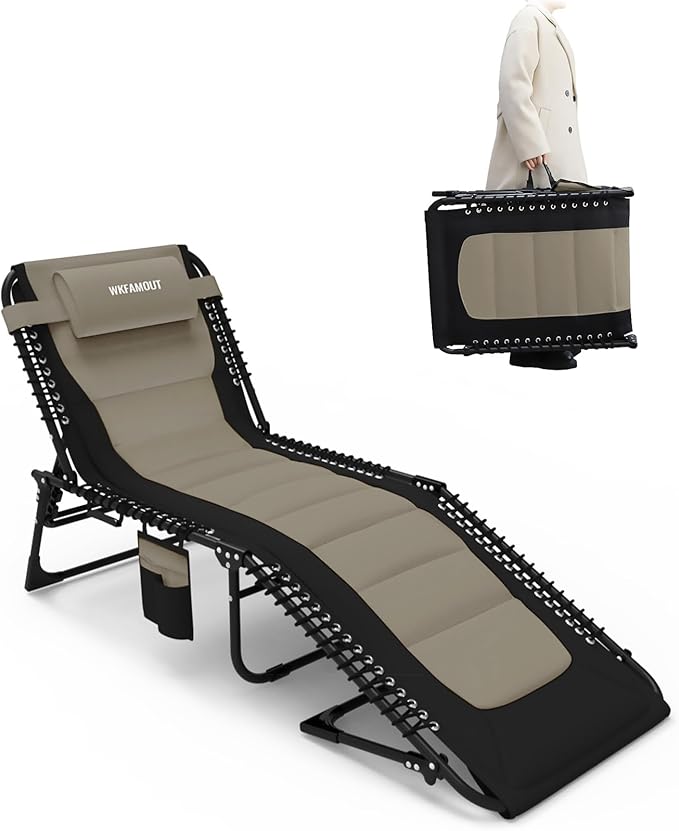 Outdoor Folding Lounge Chair Padded by WKFAMOUTCAMP