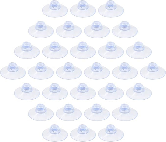 30 Pack Clear PVC Plastic Suction Cups, Anti-Collision, Transparent, Without by Qjaiune