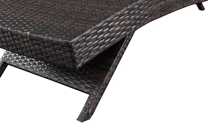 PE Rattan Adjustable Backrest Chaise Lounge Set 4 - Image 8