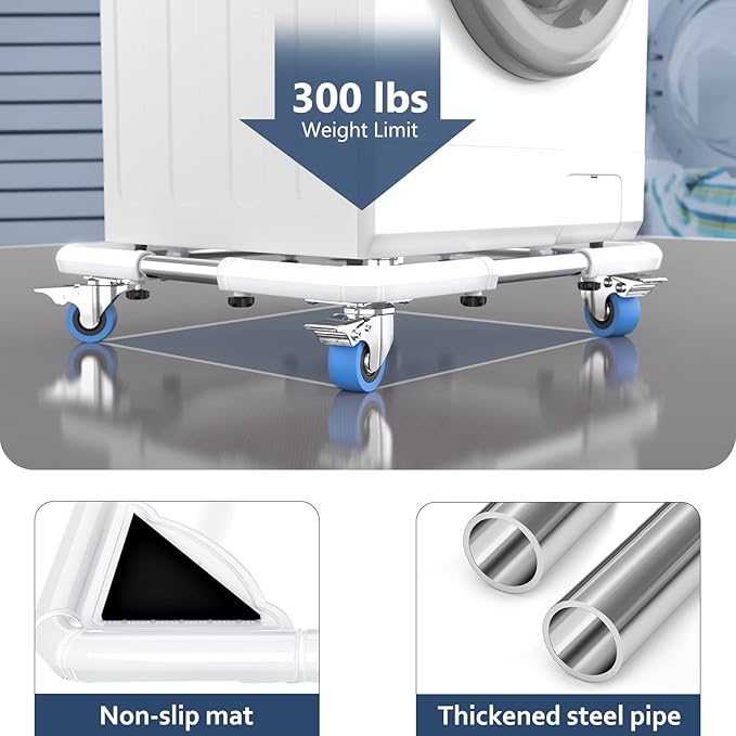 SPACECARE Mini Fridge Stand Mobile Roller, Adjustable Furniture Dolly - Image 4