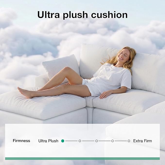Novilla 133.8" Modular Cloud Couch, Modern Sectional Sofa - Image 4