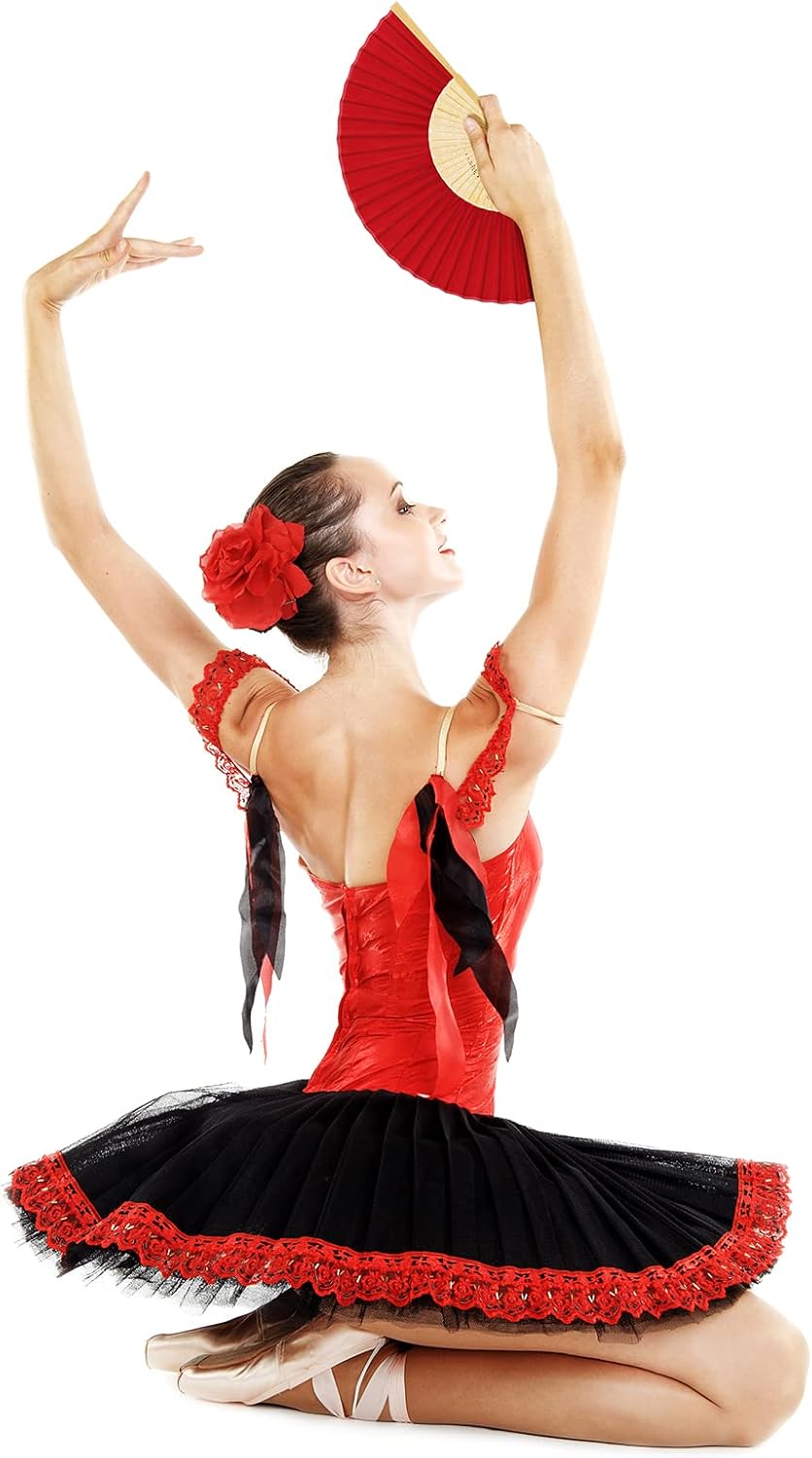 URATOT 48 Pieces Folding Fans Silk Bamboo Folding Fans Handheld Fans for Wedding, Party Decoration (Assorted Colors)