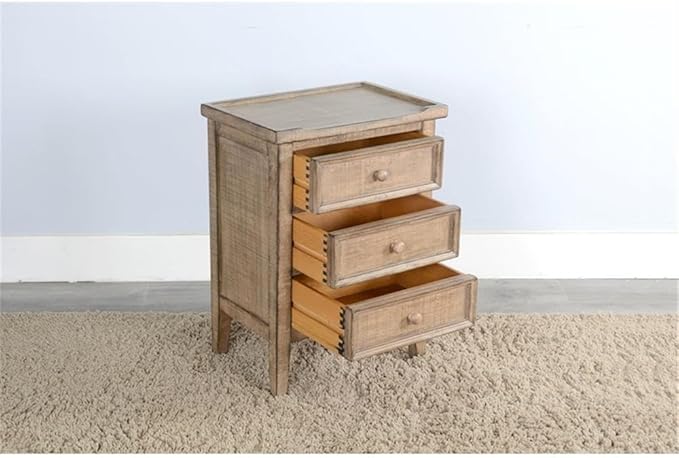 Sunny Designs Marina Nutmeg Beach Pebble Wood End Table - Image 3