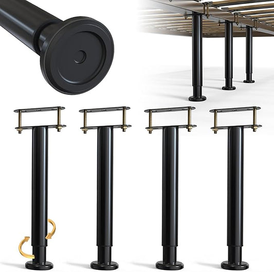4Pcs Bed Frame Support Leg, Adjustable 14" to 23.6", Increase Under-Bed Storage by YUEYIN