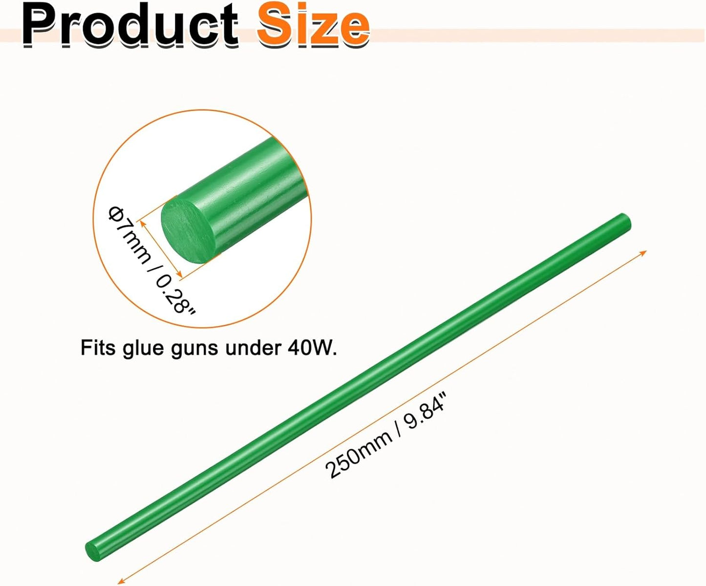 HARFINGTON 10pcs Hot Glue Sticks 0.28" Dia x 9.84" Long EVA Mini Hot Melt Adhesive Glue Stick for Hot Melt Gun Wood Plastic Glass Flowers Fabrics Foam, Deep Green