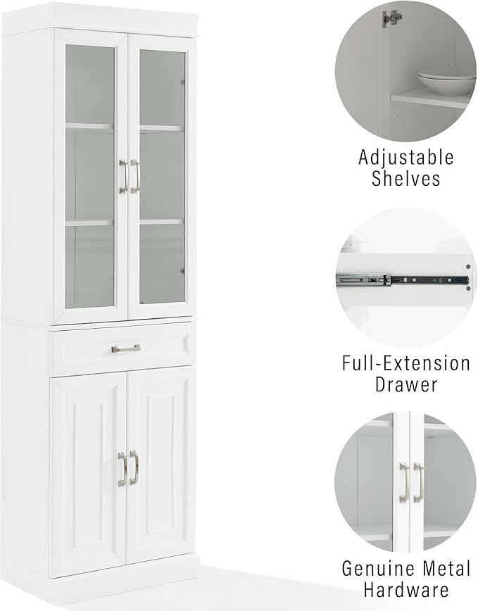 Crosley Furniture Stanton Glass Door Pantry Storage Cabinet - Image 6
