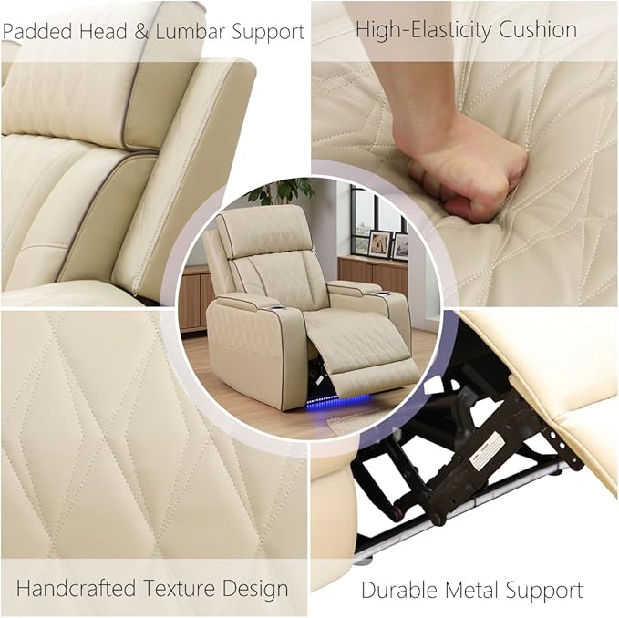 Power Recliner Sofa Set, Living Room Furniture Sets, Leather Reclining Sofa Set - Image 7