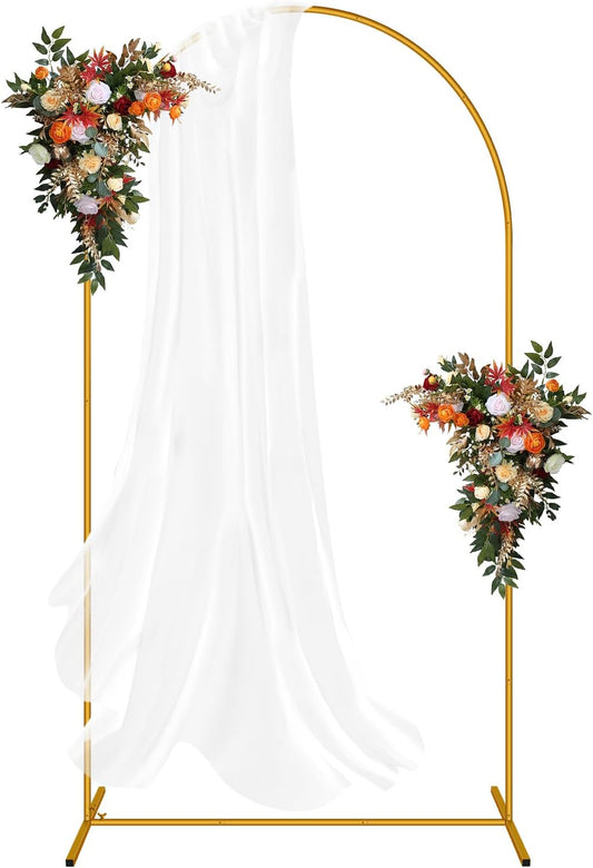 7.2FT Arch Backdrop Stand, Easy Assembly Backdrop Arch, Gold Wedding Arch Stand, Balloon Arch Stand for Photo Backdrop