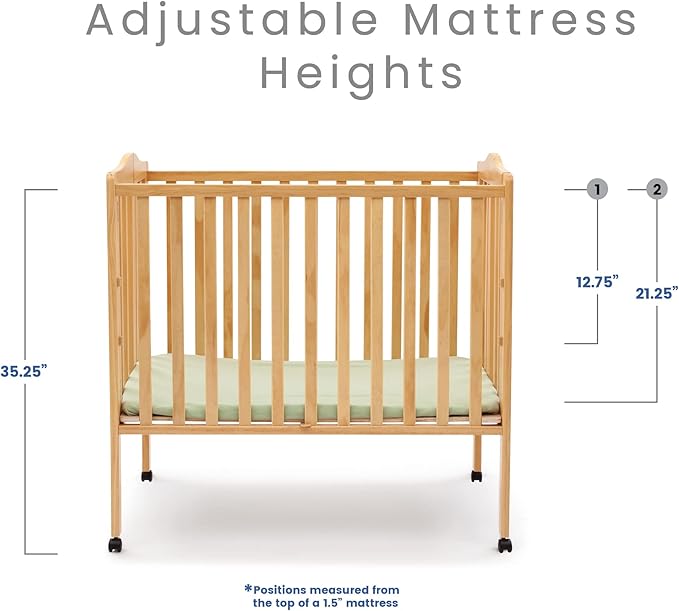 Delta Children Folding Portable Mini Baby Crib - Image 7