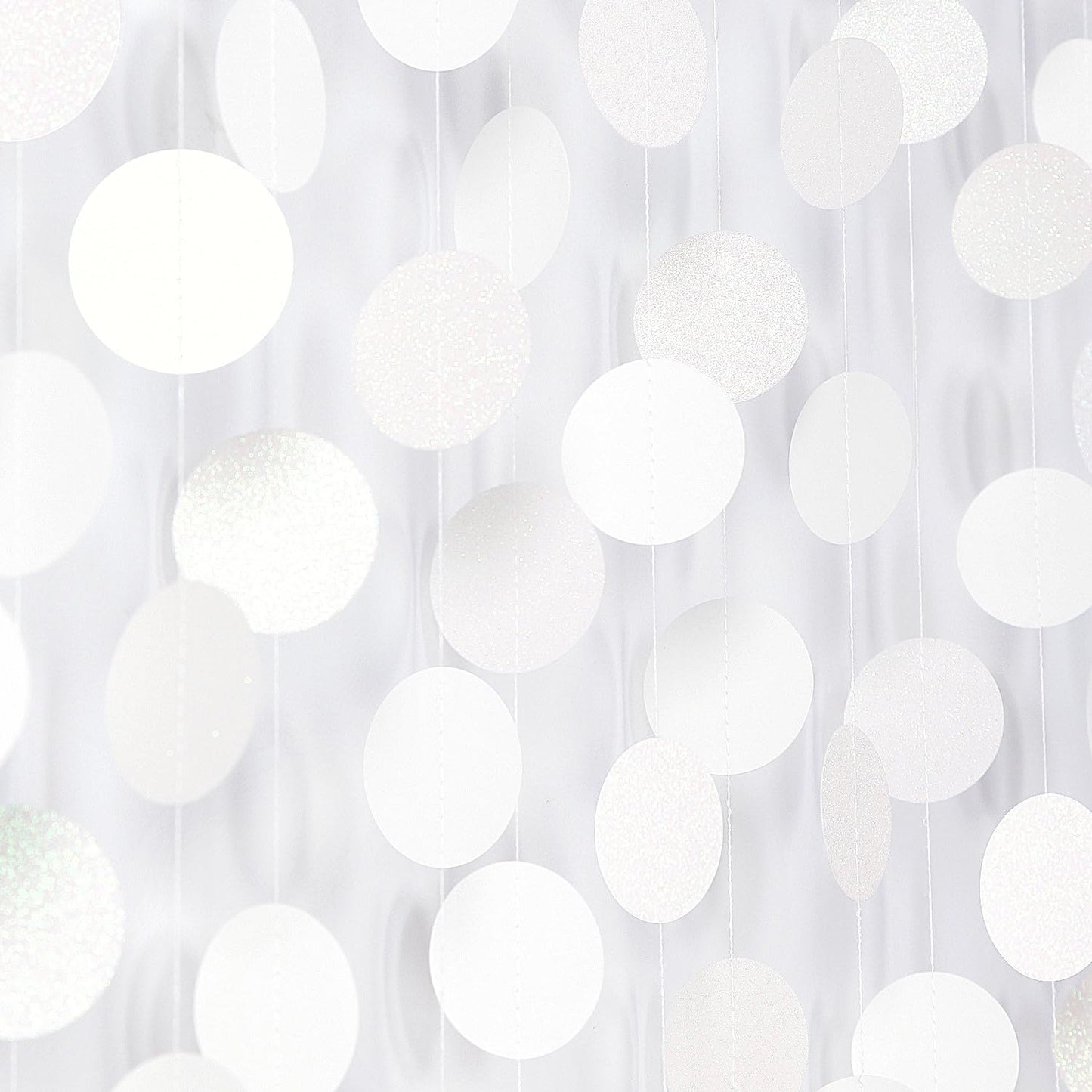 White Glitter Party-Decorations Paper-Garland Streamers - 52ft Birthday Banner Baby Shower Bachelorette Wedding Hanging Supplies Decor Hugfond