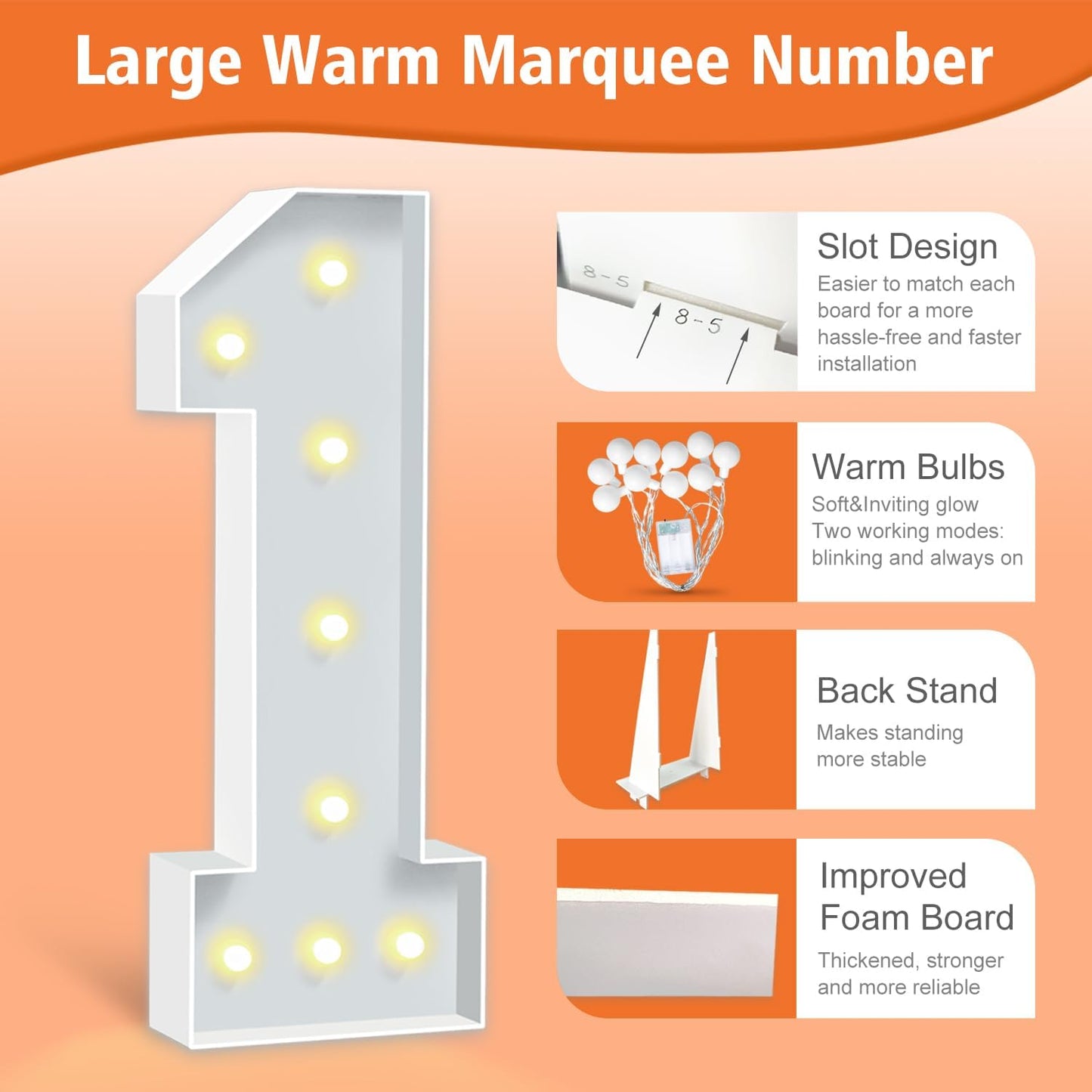 3FT Marquee Numbers 80, Large Light Up Numbers 60th Birthday Decorations for Her Him, Cardboard Numbers for Women Men Seniors Anniversary Party Decor Backdrop, DIY Foam Board Mosaic Number Sign