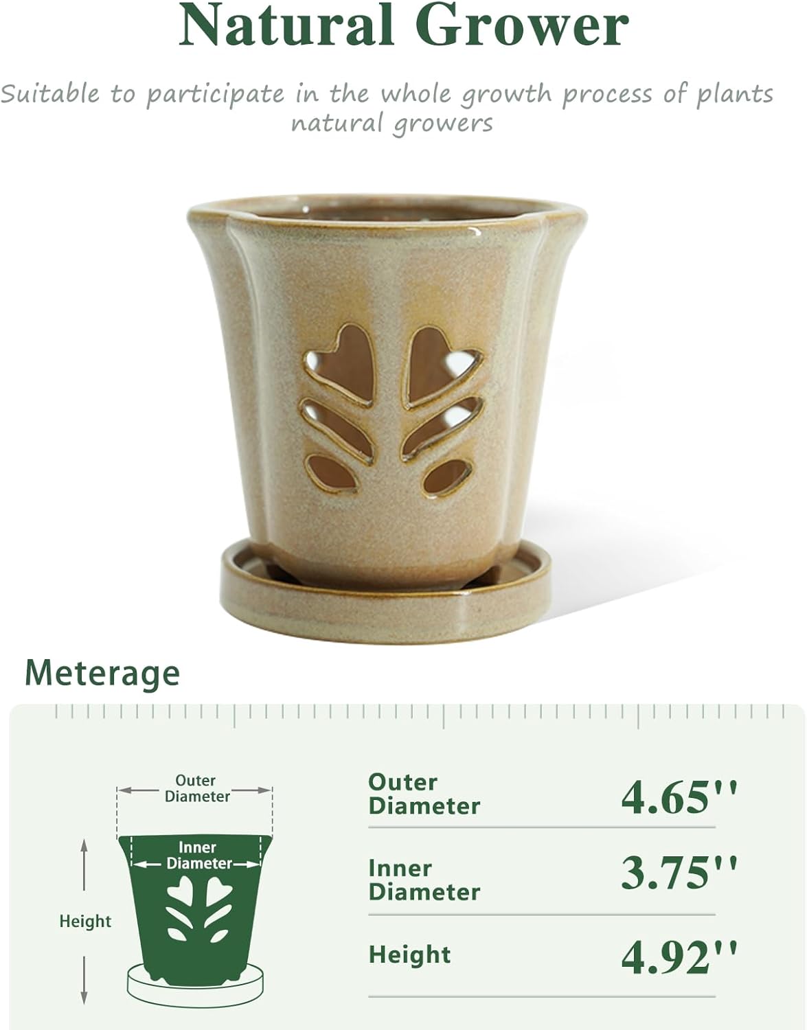 Ceramic Orchid Pot 4 Inch, Orchid Pots with Holes, Orchid Pot for Repotting, Beatiful Ice Cracked Glaze Ceramic Plant Pot, Perfect Home for Your Orchids.(Retro Pink)