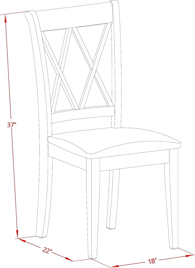 East West Furniture CLC-LWH-C Clarksville Kitchen Dining Chairs - Image 3