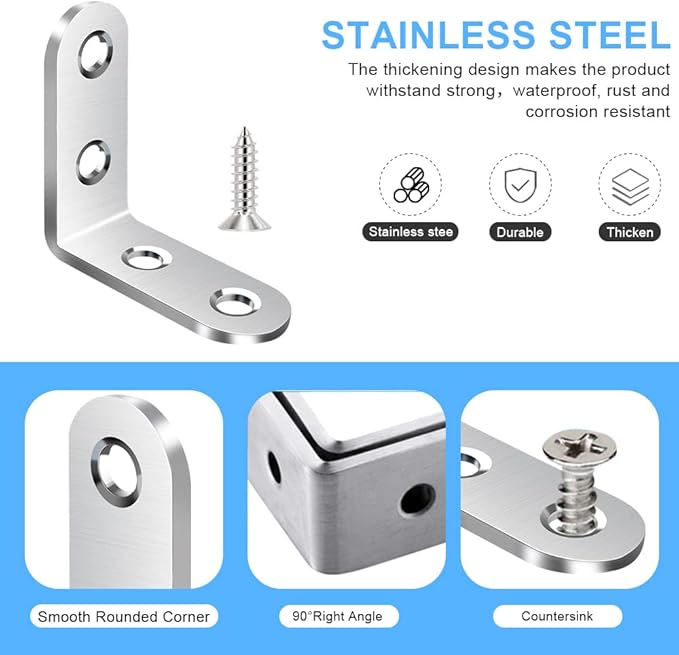 Vicuna R 18PCS L Bracket, Stainless Steel Corner Brace - Image 2