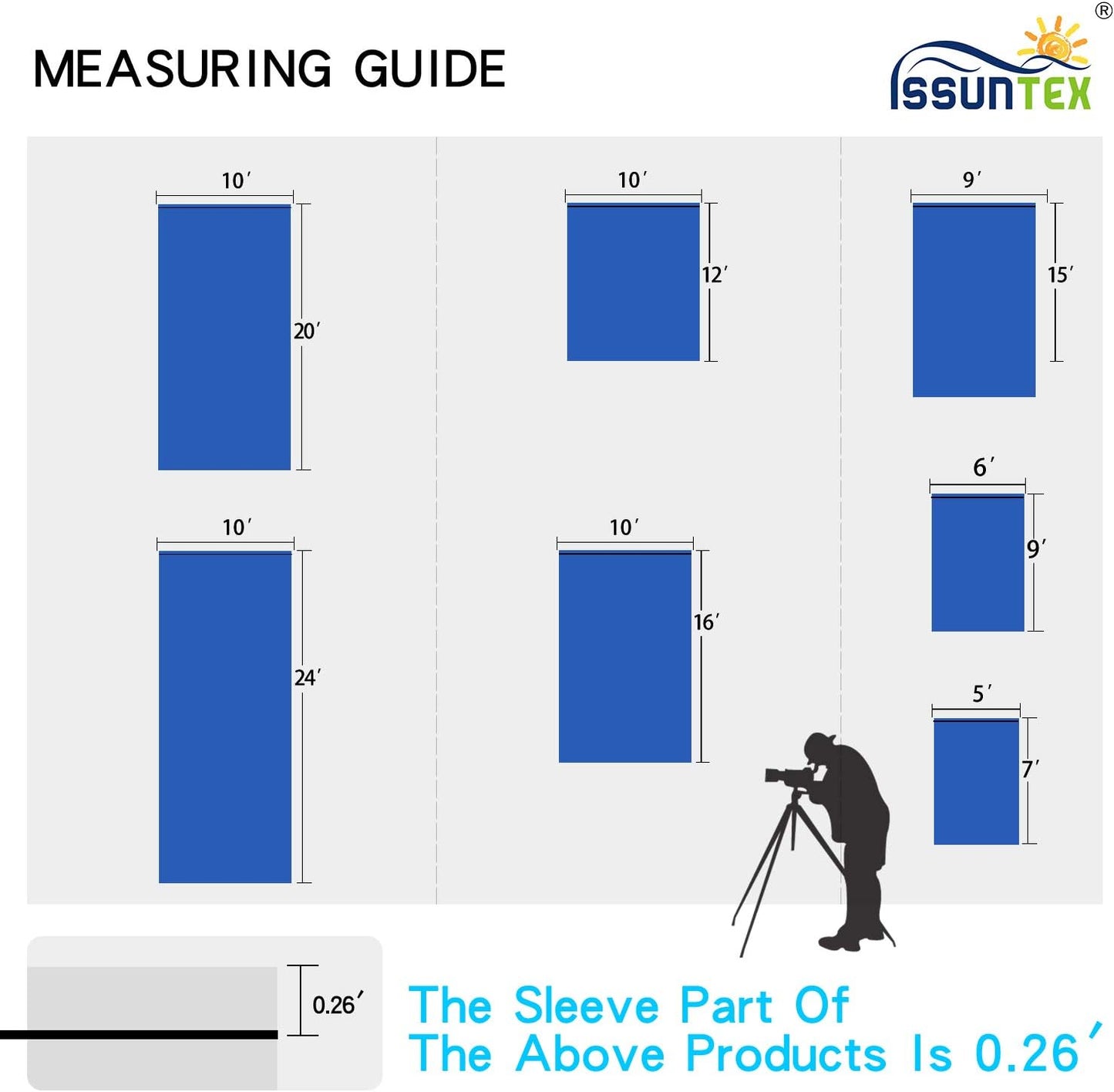 ISSUNTEX 5X7 ft Background Muslin Backdrop, Photo Studio, Collapsible High Density Screen for Video Photography and Television-Blue