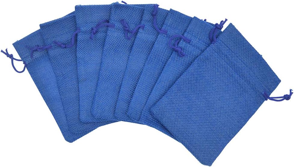 20Pcs Small Burlap Bags, Linen Drawstring Gift Bags Jewelry Pouches Sacks for Baby Shower Wedding Party Favors and DIY Craft (Royal Blue, 3.9 x 5.5)