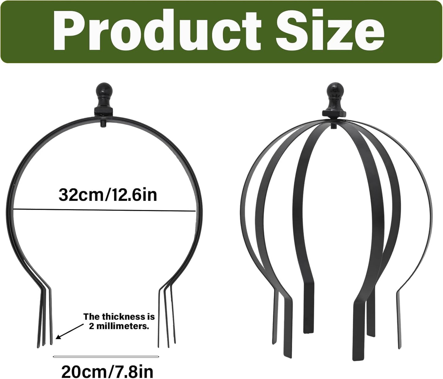 Metal Garden Trellis - 12.6" x 17.5" Durable Black Powder Coated Obelisk for Climbing Plants, Ideal for Roses, Vines, and Flowers - Easy Assembly for Indoor & Outdoor Use