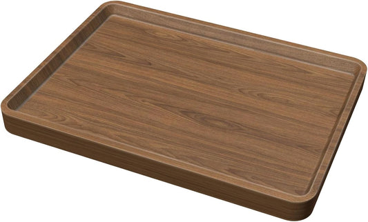 Wood Serving Tray, 16x12in Food Drinks Tray Rustic Rectangular Tray Decorative Serving Platter for Ottoman, Breakfast in Bed, Dinner, Coffee Tablecch