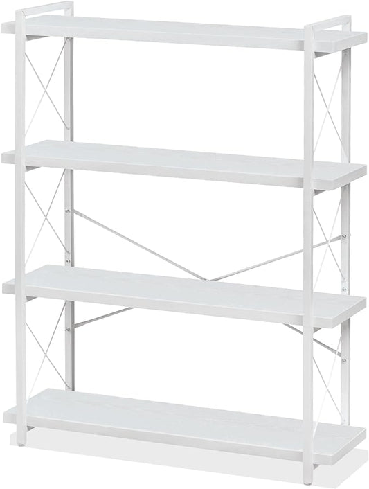 HCHQHS Bookshelf, 4-Tier Industrial Bookcase, Freestanding Tall Bookshelves by HCHQHS