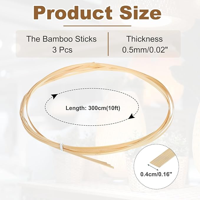 MECCANIXITY 3 Rolls Bamboo Strips - Image 2