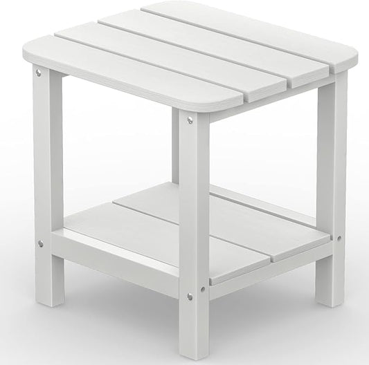 SERWALL Double Adirondack Side Table End Table- White by SERWALL