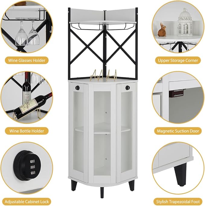 COCO DESIGN Corner Wine Cabinet - Image 6