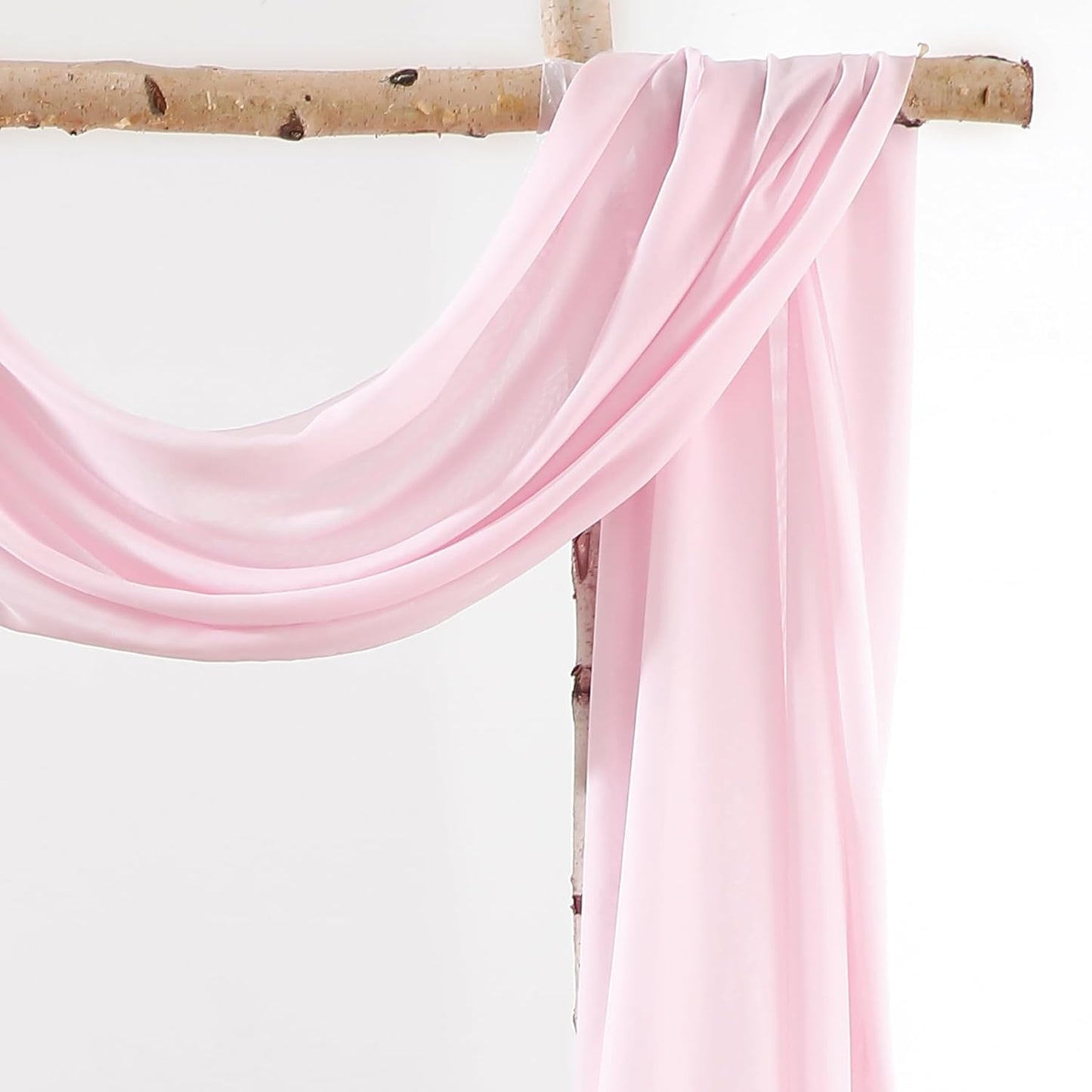 Wedding Arch Draping Fabric 1 Panel 18Ft Blush Chiffon Fabric Drapes Arbor Drapery for Wedding Ceremony Reception Swag Decorations