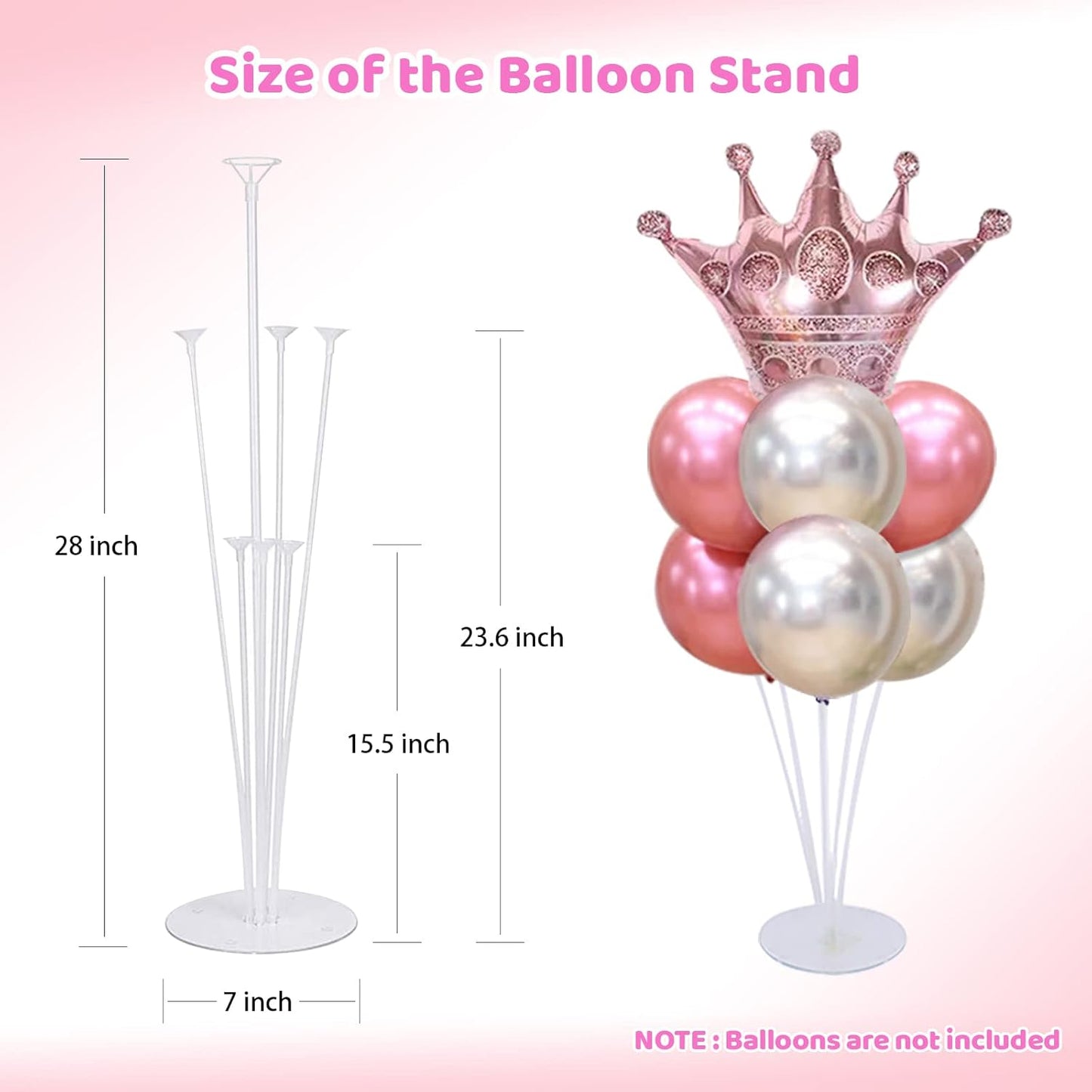 7 Sets Balloon Stands for Table Balloon Stand Kits Clear Table Balloon Centerpiece Stand Balloon Holder Decorations for Birthday Baby Shower Graduation Party Decorations
