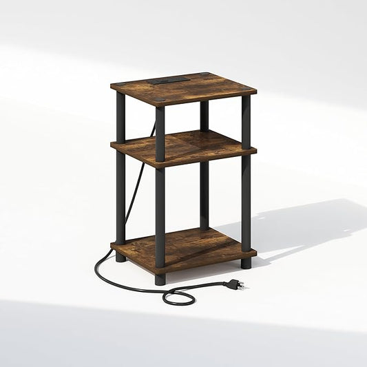 Furinno JUST Night Stand, 3-Tier Turn-N-Tube Nightstand by Furinno-FitsYourSpaceFitsYourBudget