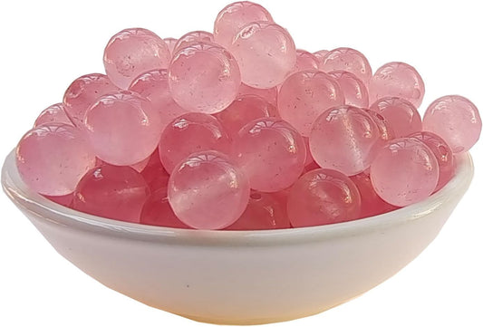 Stone Beads 6mm 140pcs Pink Chalcedony Beads Round Loose Gemstones Beads for Bracelet Necklace Jewelry Making (6mm, 60627 Pink Chalcedony)