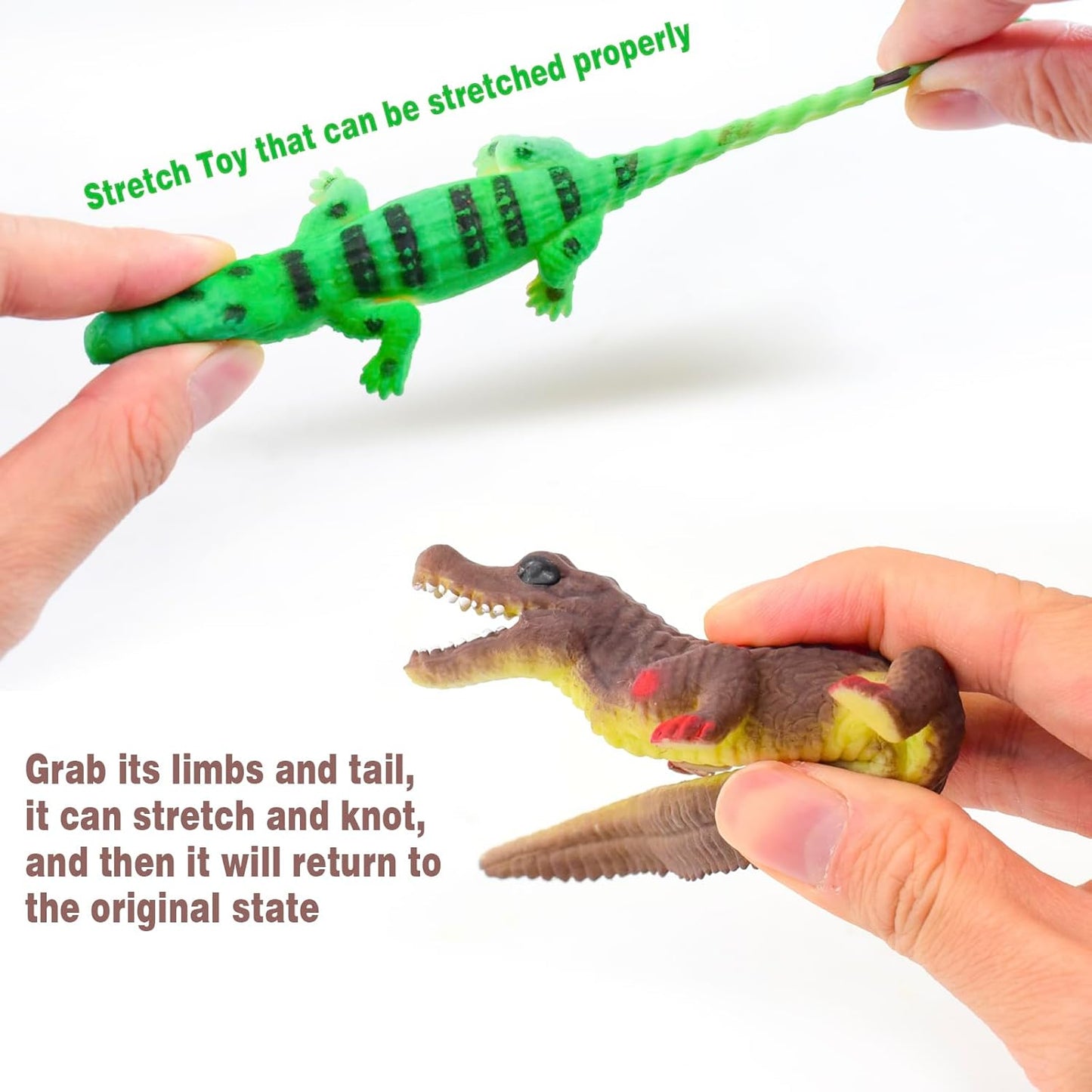 10 Pcs Alligator Animal Figure Bath Toys, Color Changing Crocodile Toy, for Kids 3 Years and up, for Themed Parties, Cake Topper, Kids Easter Basket, Stress Relief Adults