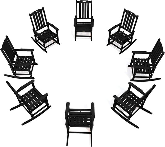 THOEOE Oversized Rocking Chair Set of 8, Outdoor Rocking Chair by THOEOE