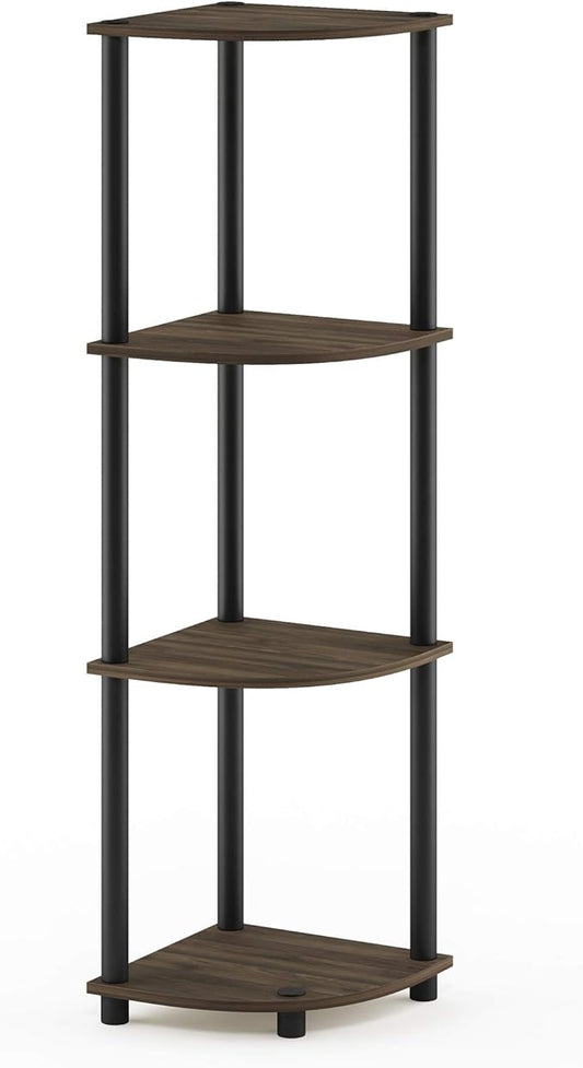 Furinno TURN-N-TUBE Corner Shelf, 4-Tier Corner Bookshelf, Display Storage by Furinno-FitsYourSpaceFitsYourBudget