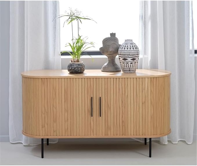 Unique Furniture Modern 2-Door Slideboad in Natural Oak - Image 2