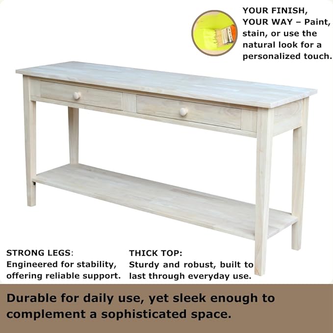 IC International Concepts Spencer Server Extended Length Console Table - Image 3