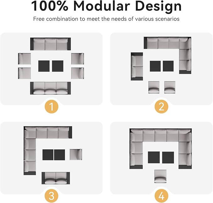 Aoxun Patio Furniture Set, Widen Armrests Wicker Outdoor Sectional - Image 8