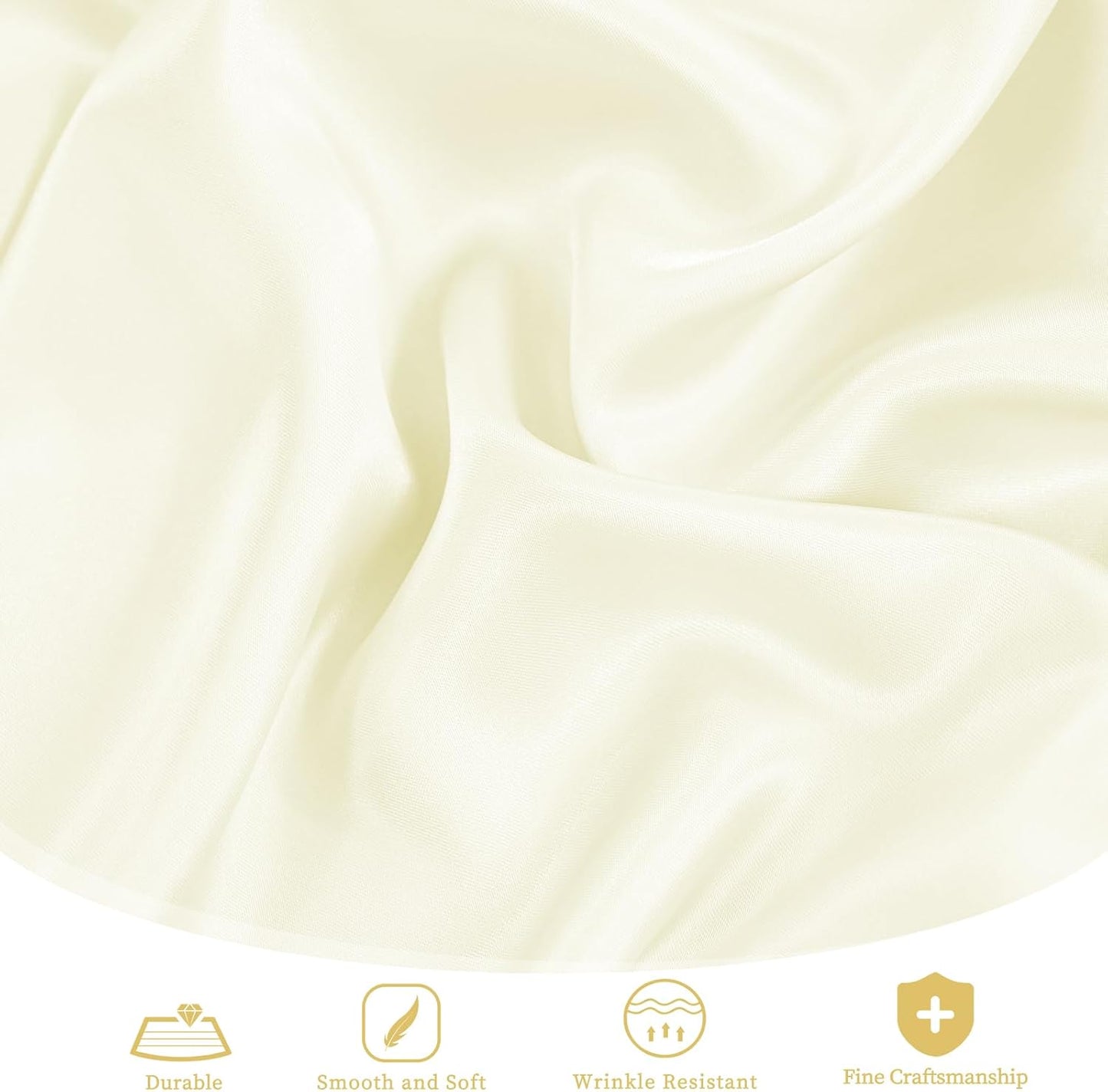 fani 12 Pack 108 Inch Ivory Satin Tablecloth - Premium Bright Silky Round Tablecloth Overlay Smooth Fabric Table Cover, Table Decoration for Wedding Party Banquet Events Restaurant Kitchen Dining