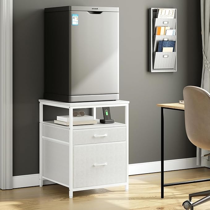 Herture Mini Fridge Stand with 3 Storage, Mini Fridge Cabinet, Beverage Fridge - Image 6