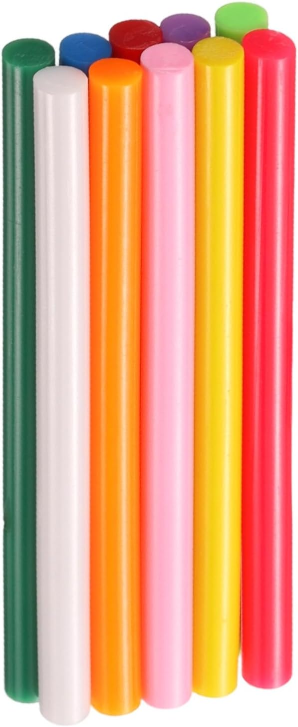 HARFINGTON 10pcs Hot Glue Sticks 0.28" Dia x 3.94" Long EVA Mini Hot Melt Adhesive Glue Stick for Hot Melt Gun Wood Plastic Glass Flowers Fabrics Foam, Multicolor