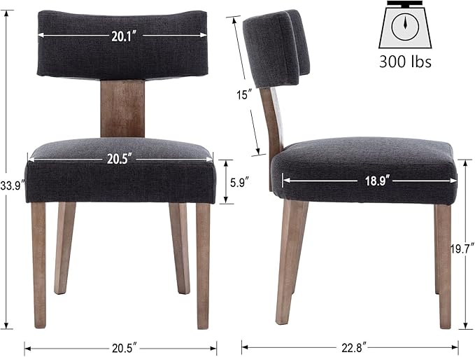 VESCASA Upholstered Farmhouse Dining Chairs - Image 7