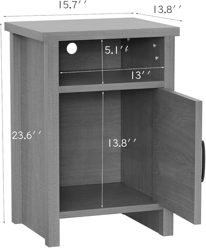 YESHOMY Farmhouse Modern Nightstand - Image 3