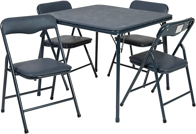 Flash Furniture Mindy Kids Navy 5 Piece Folding Table and Chair Set by FlashFurniture